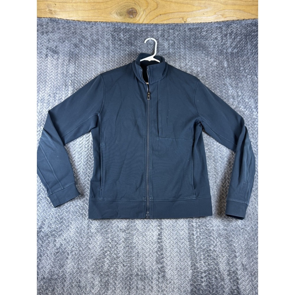 Lululemon Sojourn Jacket Men Small Navy Blue Stretch Full Zip Mock Neck Athletic